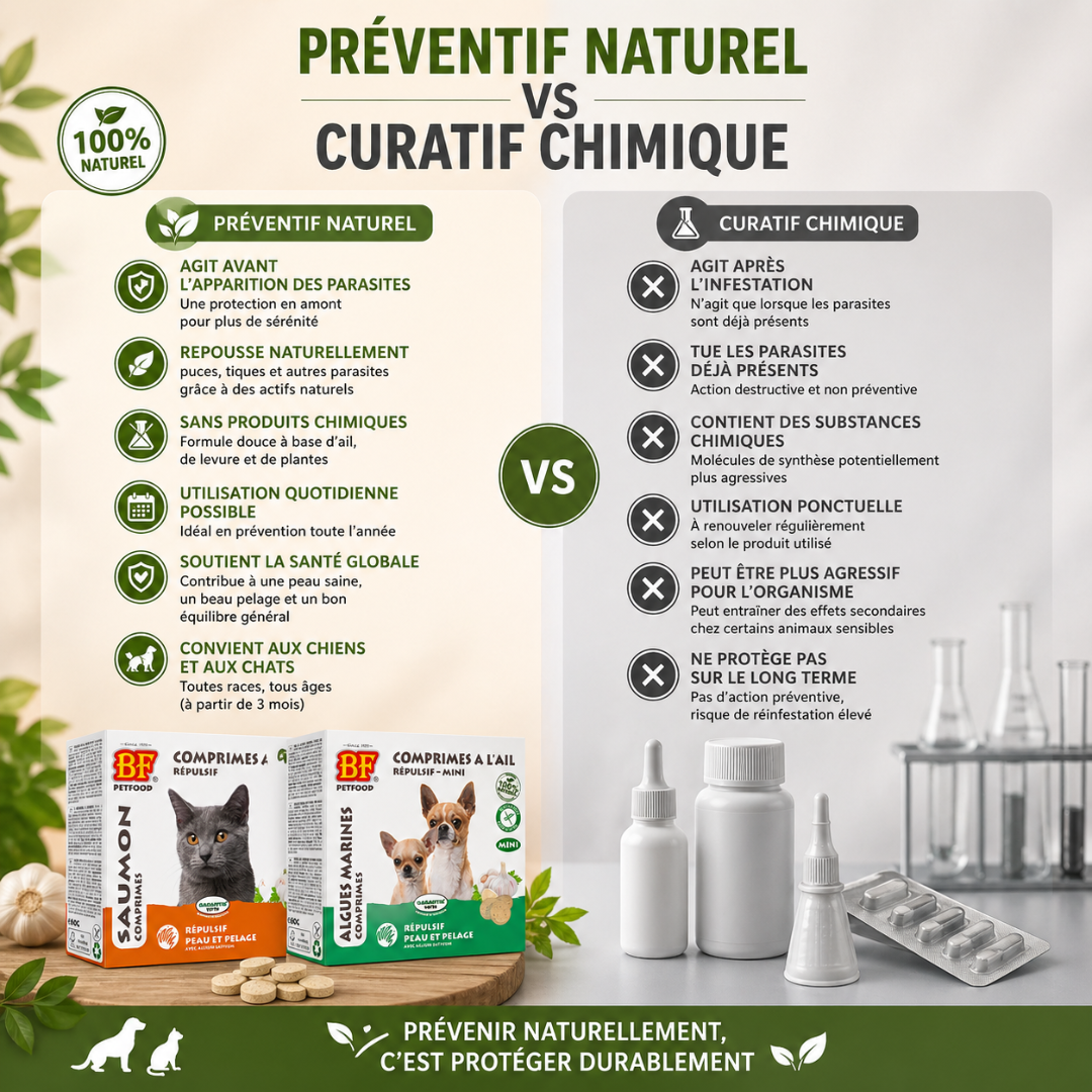 Comprimés répulsifs parasites pour chat