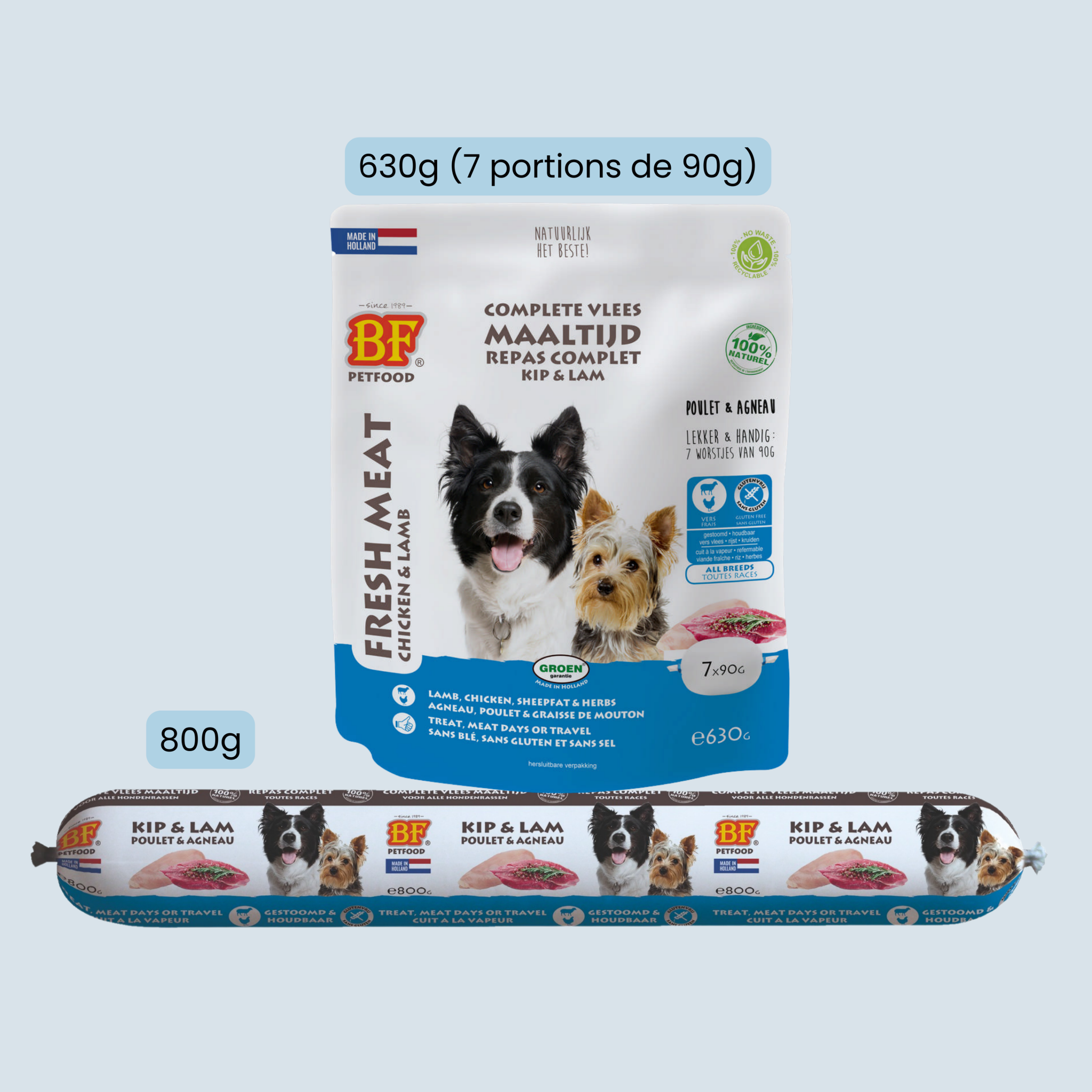 Chicken and lamb sausages for dogs