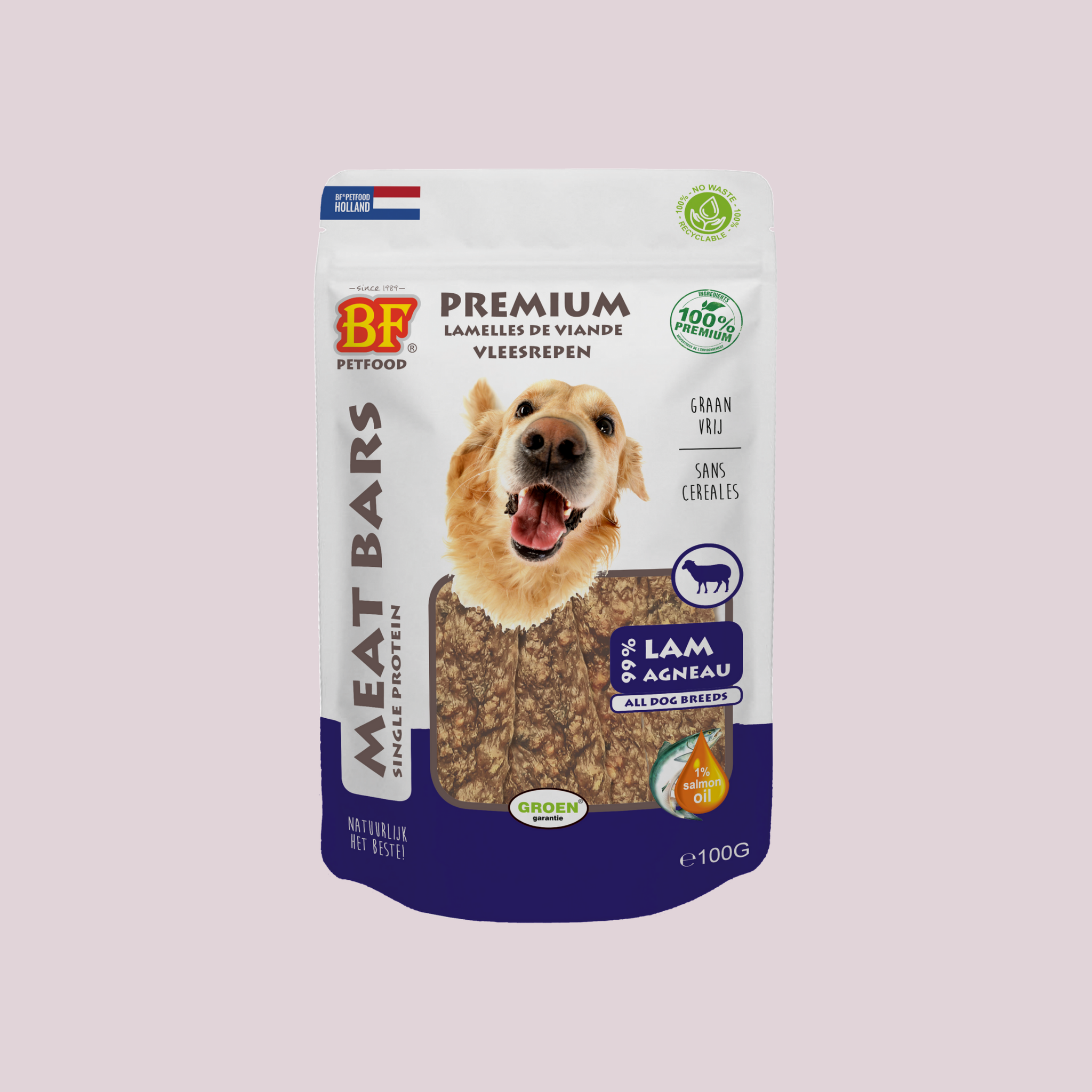 Dried lamb meat strips for dogs