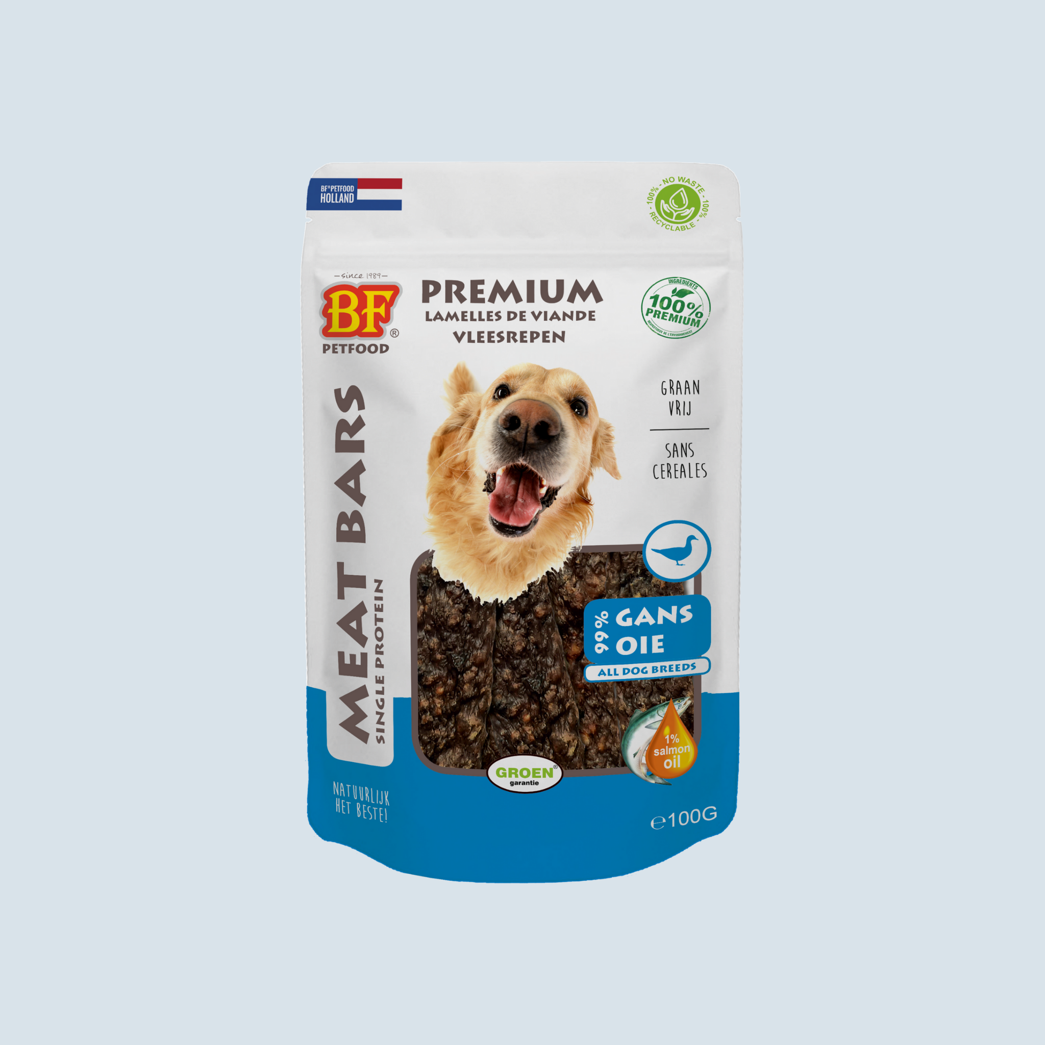 Dried goose meat strips for dogs