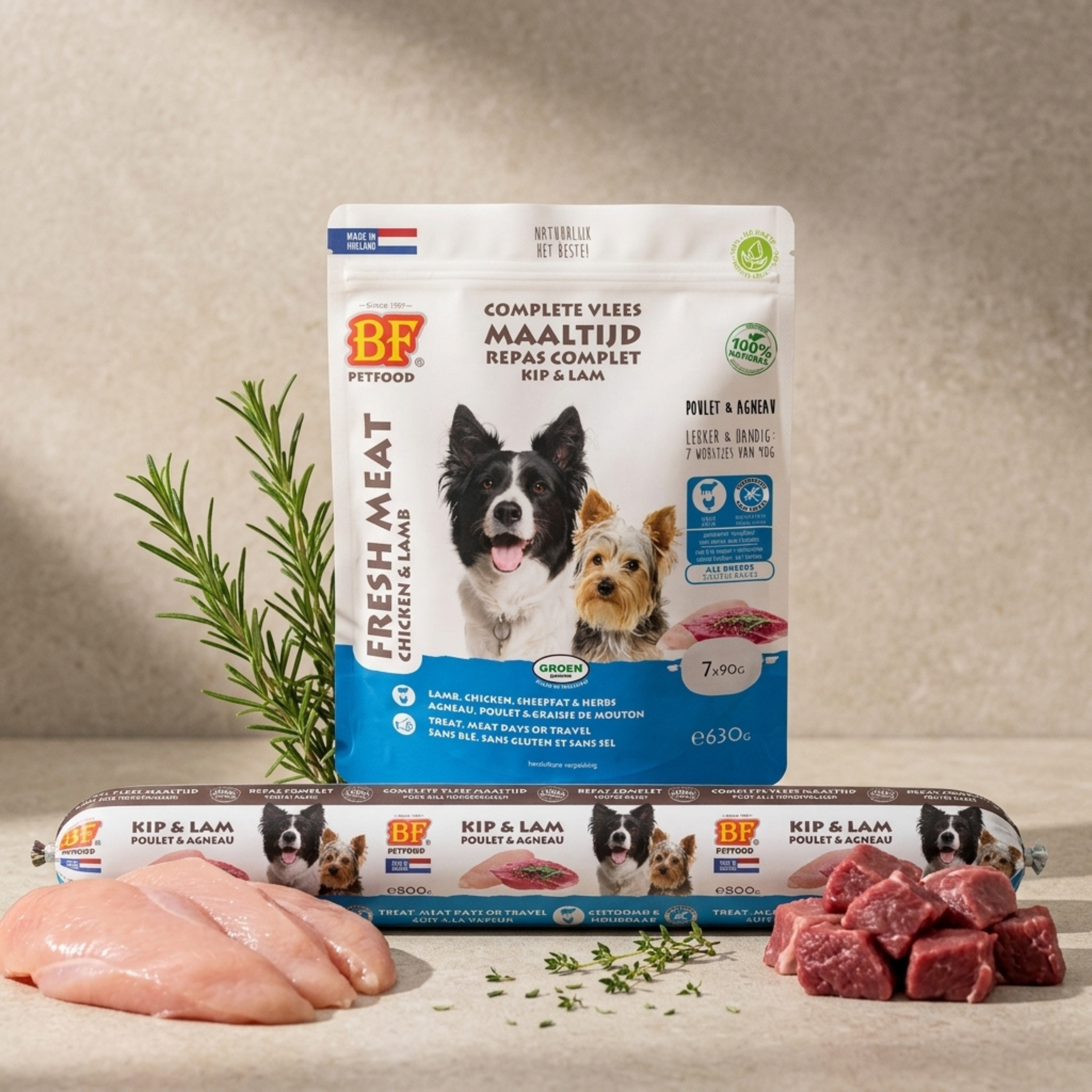 Chicken and lamb sausages for dogs
