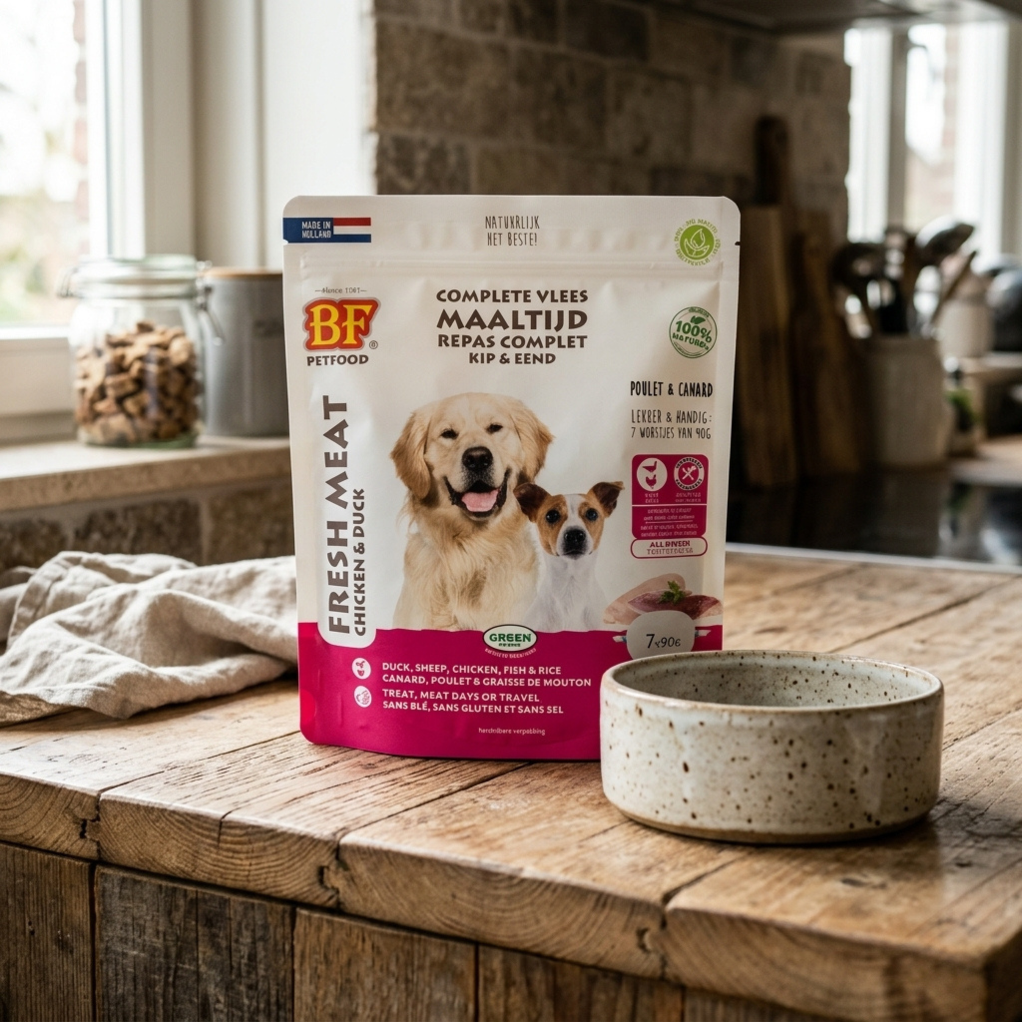 Chicken and duck sausages for dogs