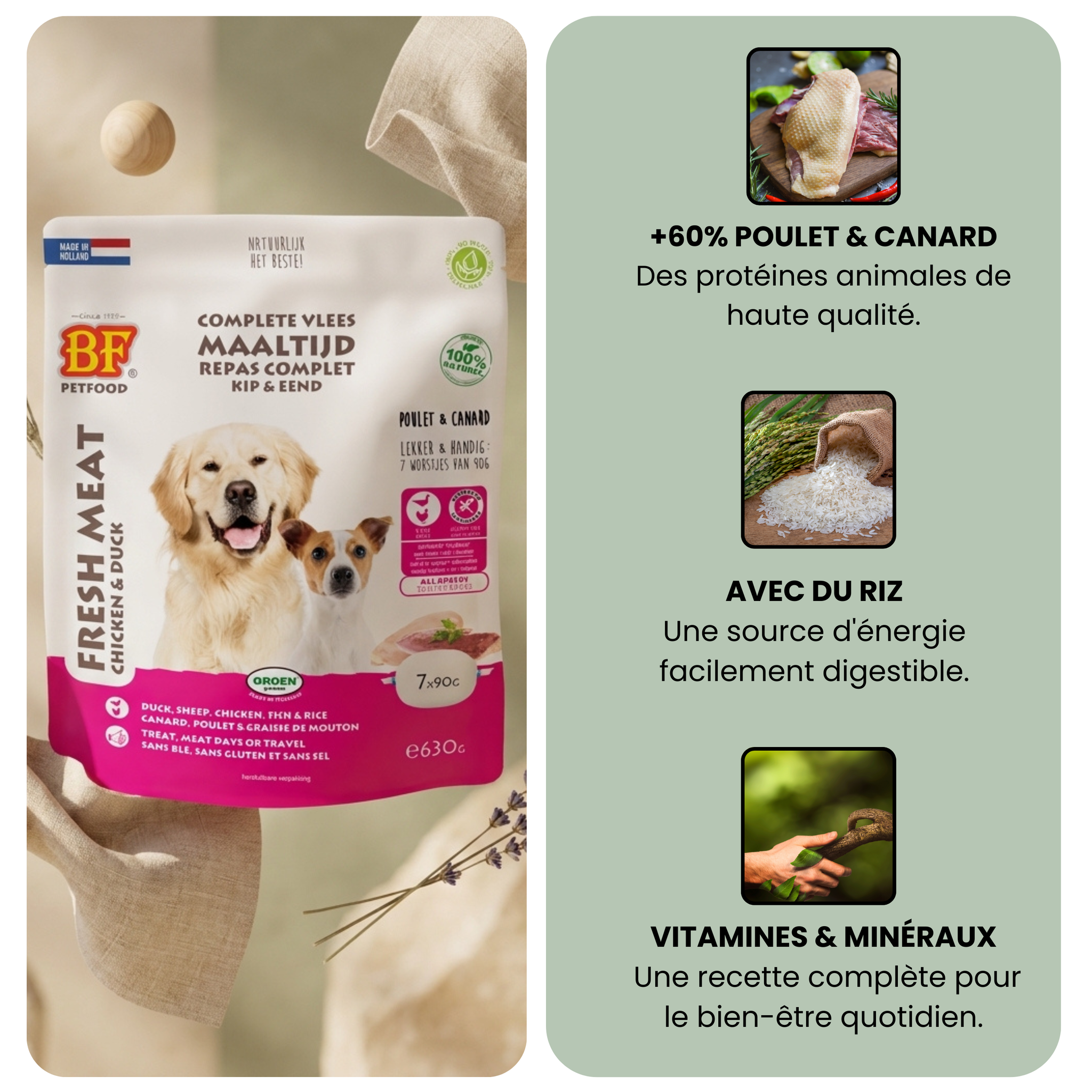 Chicken and duck sausages for dogs