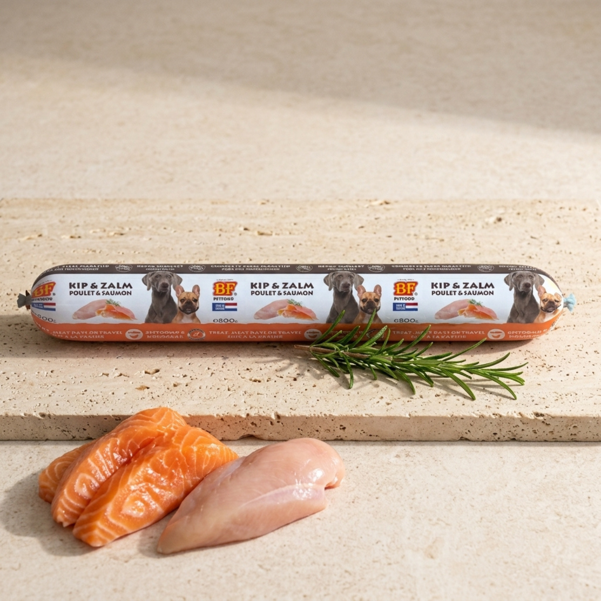 Chicken and salmon sausages for dogs