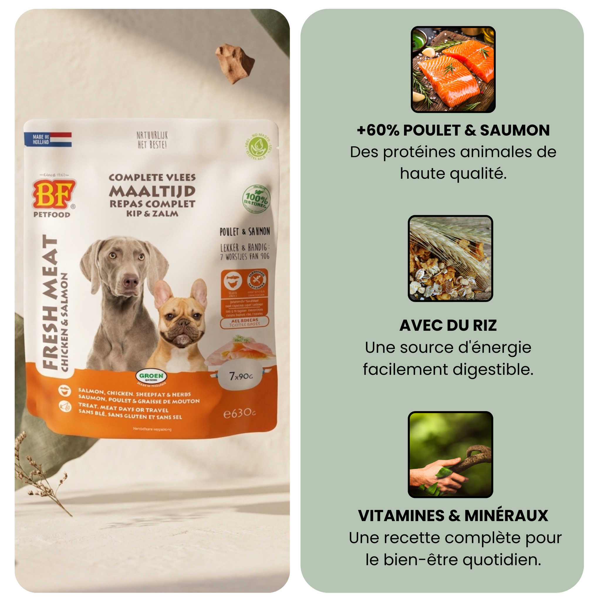 Chicken and salmon sausages for dogs