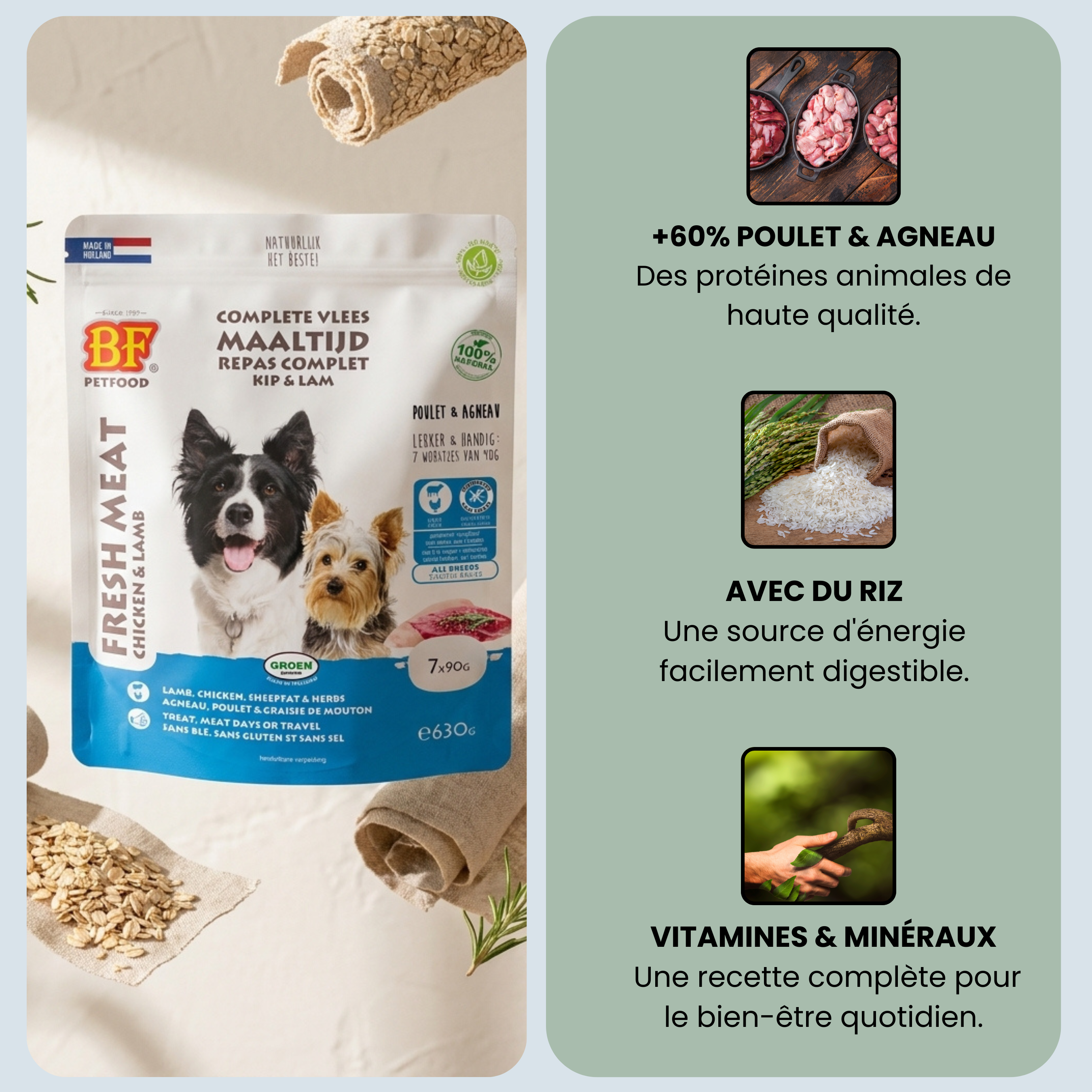 Chicken and lamb sausages for dogs