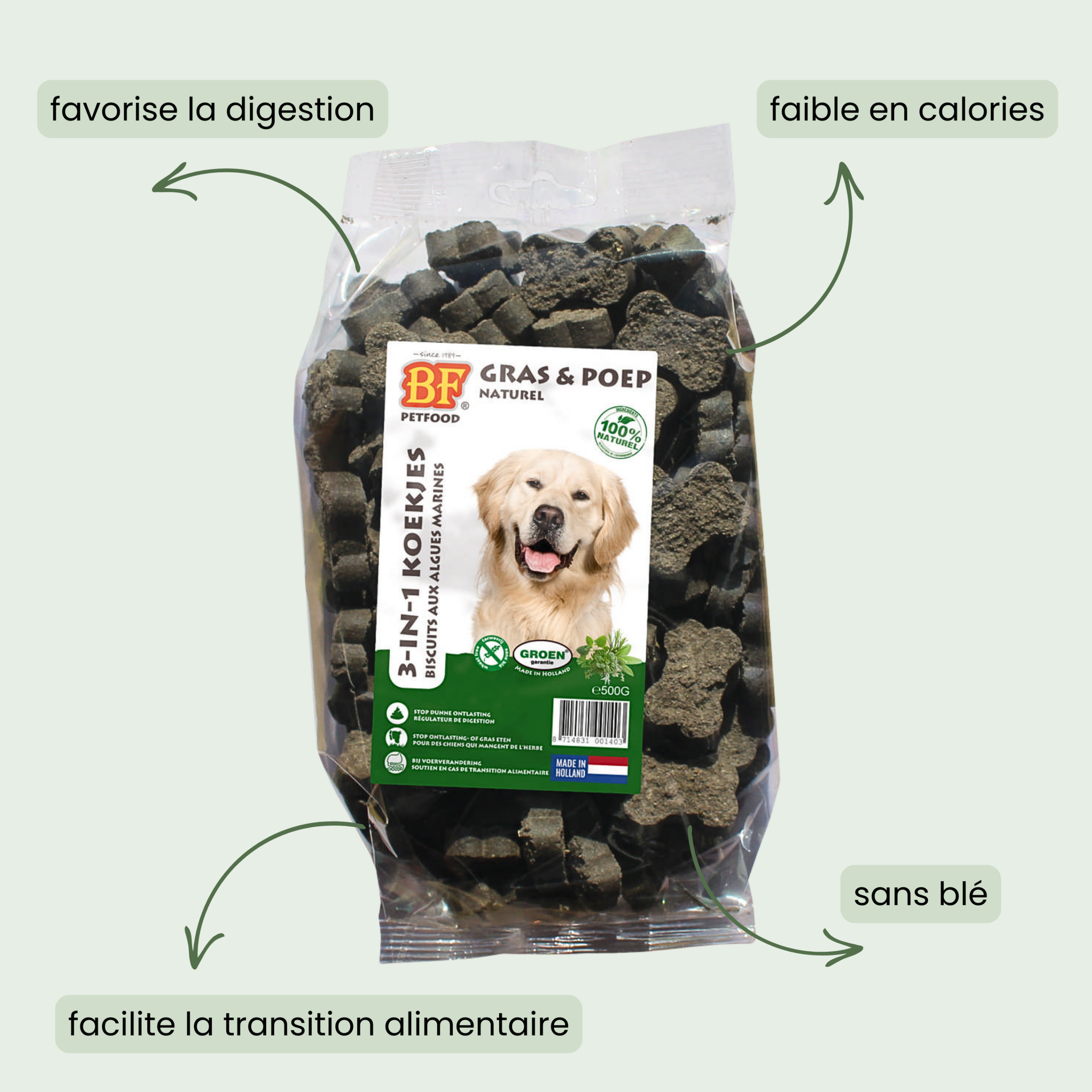 Seaweed biscuits for dog digestion