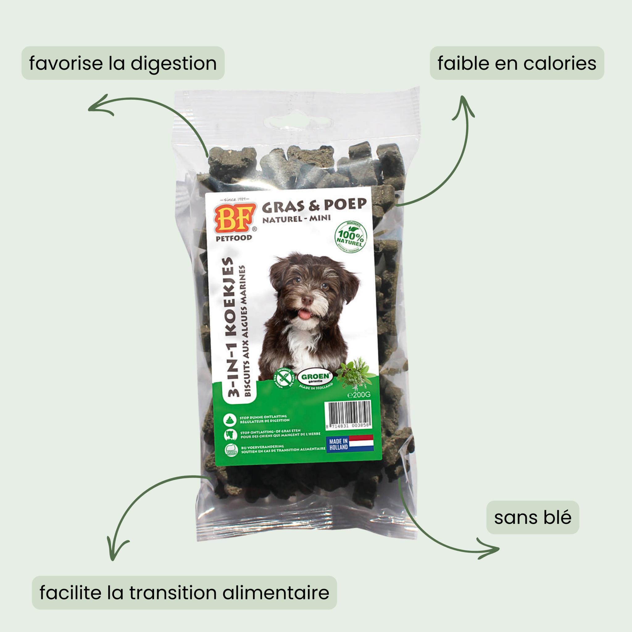 Seaweed biscuits for dog digestion