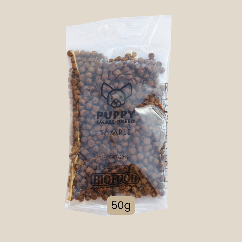 Muestra de croquetas extruidas (50 g) para cachorros de menos de 10 kg