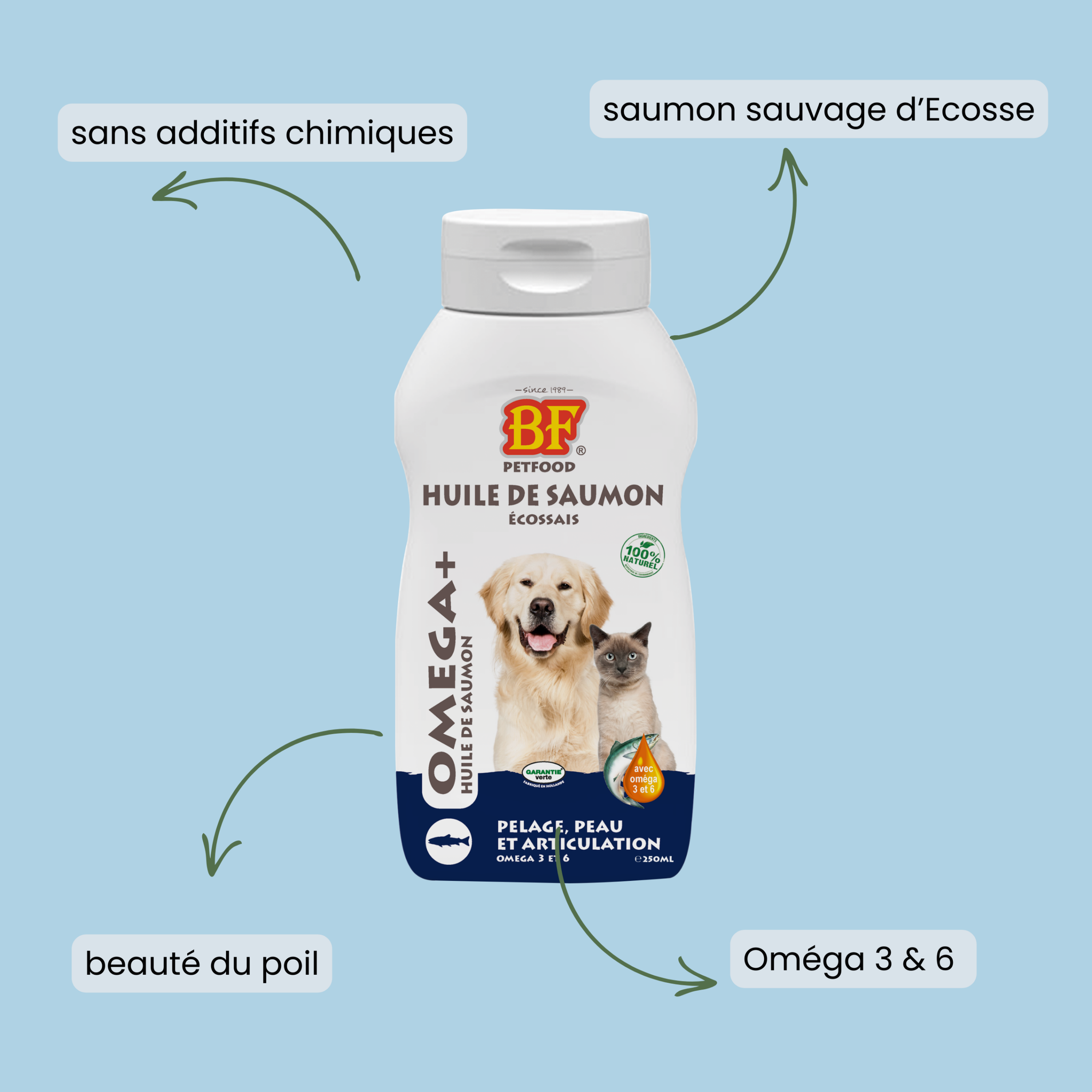 Huile de saumon naturelle pour chien et chat | Recettes de Daniel