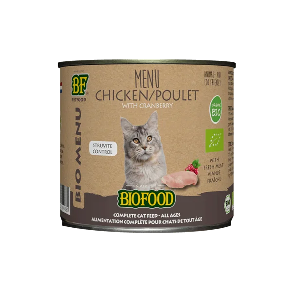 menu bio poulet chat 200g biofood ok